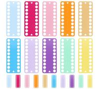 SINJEUN 40 Unidades de Soporte para Hilo de Punto de Cruz, Organizador de Hilo de Bordar, plástico, 10 Colores, Organizador de Hilo Bordado, 20 x 8 cm, 20 Agujeros