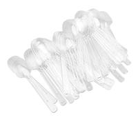 SINJEUN 400 mini cucharas de postre, 10 cm, de plástico transparente, ligeras, reutilizables, para fiestas, Año Nuevo, casa de postres