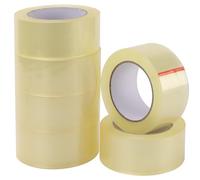 SINJEUN 6 rollos de cinta adhesiva transparente, 48 mm x 100 m, cinta adhesiva transparente para paquetes, mudanzas, envío