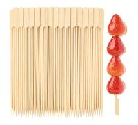 SINJEUN 600 pinchos de bambú de 25 cm, palillos de madera para barbacoa, palillos de cóctel, palillos de madera para frutas, brochetas de frutas, fiestas de buffet