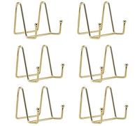 SINJEUN 8 soportes de exhibición de metal de 6 pulgadas, soporte de marco de fotos, soporte de placa de caballete de hierro negro, soportes para marco de placa para plato de exhibición o libro, arte