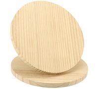 SINJEUN Paquete de 2 placas redondas de madera de 30 cm, 18 mm de grosor, tableros de madera sin terminar con agujero para colgar para manualidades
