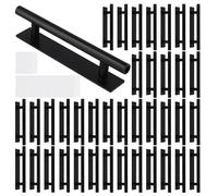 SINJEUN Paquete de 50 manijas autoadhesivas para gabinetes, manijas de plástico ABS adhesivas para puertas de gabinetes de cocina, cajones, armarios, muebles, color negro