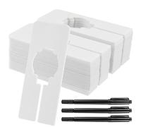 SINJEUN Paquete de 60 divisores rectangulares de plástico Blanco de 2 x 5 Pulgadas, separadores de tamaño de Estante de Ropa con 3 rotuladores, para Armario del hogar, Tiendas de Ropa