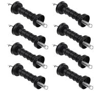 SINJEUN Paquete de 8 asas eléctricas para vallas, aisladores de manija de puerta de resorte, aisladores de mango de puerta de aislamiento de gancho de metal para ganado de granja, caballo, cerdo y