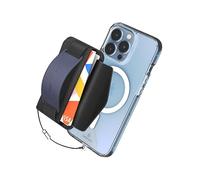 Sinjimoru [2022 Updated] iPhone 14 Magnetic Phone Wallet for MagSafe, iPhone Card Holder with Cell Phone Kickstand & Phone Grip Strap for iPhone 12 13 & iPhone 14 Series. M-BGrip Navy