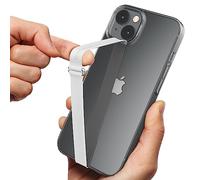 Sinjimoru Banda de Agarre para teléfono móvil Soporte para teléfono Celular de Silicona Sinjimoru para Dedos con Clip, Sinji Loop Clip 200 Blanco