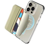Sinjimoru Cartera magnética para iPhone 15/14/13/12, Agarre de Banda de Lana Suave, Compatible con Cartera MagSafe, Cartera de Agarre para teléfono, Banda M, Beige