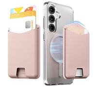 Sinjimoru Cartera magnética para teléfono móvil, funda de piel vegana premium para MagSafe 3 Card Holder compatible con iPhone 17 Pro Max Air 16 15 14 13 Series M-Viica, Rosa Arena, 9.75 x 6.5 x 0.85