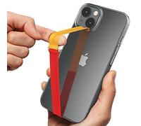 Sinjimoru Colorful Elastic Phone Strap Holder for Hand, Reusable Universal Cell Phone Loop Finger Holder with Clip for iPhone & Anroid Phone. Sinji Loop Clip Two Tone 200 Mandarin Red