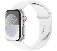 Sinjimoru Correas de silicona ajustables para Apple Watch Series 7/6/SE/5/4. Pulsera de silicona para Apple Watch de 42/4 mm, color blanco