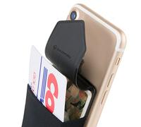 Sinjimoru Funda ultradelgada engomada para Tarjetas o Dinero, diseñada para teléfonos Inteligentes iPhone y Android. Sinji Pouch Flap Negro