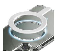 Sinjimoru M-Plate - Pegatina magnética Universal para Todos los Smartphones y para iPhone, Compatible con Cargador MagSafe, Accesorios Magsafe y Funda para iPhone, Color Blanco