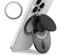Sinjimoru Soporte de agarre para teléfono MagSafe, soporte magnético, negro transparente