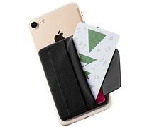 Sinjimoru Tarjetero con Bolsillo de Solapa y Agarre para teléfono, Tarjetero Adhesivo Que Funciona como Soporte, Correa de Seguridad de Dedo para iPhone y Android. Sinji Pouch B-Flap, Negro