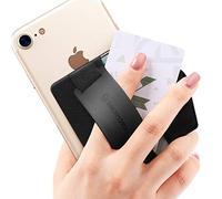 Sinjimoru Tarjetero y Agarre para teléfono con Soporte, Tarjetero de Seguridad Adhesivo para Tarjetas ID/IC con Soporte para teléfono móvil. Sinji B-Grip Bolsillo de Solapa, Negro
