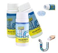 Sink and Drain Cleaner, Powerful Foaming Drain Unblocker for Kitchen, Bathroom, Toilet & Shower - Heavy Duty Pipe Dredging Agent, Deodorising & Safe (3pcs)