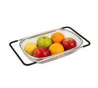 Sink Colander,Stainless Steel Drying Rack Food Holder - Over The Sink Strainer Basket - for Vegetables Fruits Berries Tomatoes Grapes Dishes Bowls Plates
