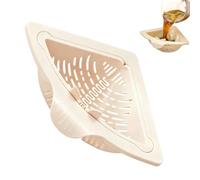 Sink Corner Rack - Magnetic Silicone Kitchen Storage Basket for Food Waste | Flexible Sink Drain Strainer, Corner Organizer for Trash Fruits Vegetables, Leftover Home, 17.5x17.5x9cm Beige Yellow Green