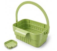 Sink Drain Basket, Foldable Hanging Kitchen Sink Drain Basket with Fast Flow Holes and Flip Cover for Fruits, Vegetables and Kitchen Scraps (Green)