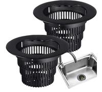 Sink Drain Strainer - ABS 4.33 Inch | Kitchen Sink Accessories | with 2 Pieces Retractable Anti-Clogging Food Catcher, Garbage Disposal, Stainless Steel Kitchen Şink Filter | Home Bathroom Shower