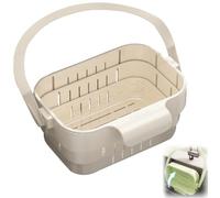 Sink Drain Strainer Basket Hanging Kitchen Colander Foldable Food Catcher for Vegetable Fruit Washing Storage and Daily Kitchen Cleanup (White)