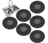 Sink Drain Strainer Set, 6 Pack Anti Clog Hair Catcher Basket, Fine Mesh Waste Filter with Durable Frame, Easy Clean Kitchen Bathroom Drain Protector, Sink Accessory for Food Scraps Debris Hair Trap