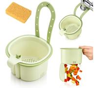 Sink Hanging Strainer Basket with Openable Bottom Cover, Sink Drain Strainer Self-Cleaning Faucet Hanging Filter Basket, Food Scraps, Fruit Rinsing, Sponge Storage & Kitchen Use (Green)