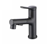 Sink Mixer Tap with Pull Down Sprayer Retractable Hot and Cold Water Sink taps Dual Mode Single Handle Pull out Lavatory Basin faucets for Bathroom,Black