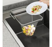 Sink Strainer Foldable Food Catcher for Kitchen Sink with,Rotatable Kitchen Sink Strainer with 300Pcs Filter Mesh Bags, Suction Cup Sink Strainer Rack Sink Filter Holder (Gray300)