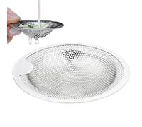 Sink Strainer, Kitchen Drain Plug, Anti-Clog Stainless Steel, 4.02x4.02x0.59 inches Built-In Handle, Fine Mesh Screen Ideal for Home Kitchen Bathroom Drainage and Hair Catching