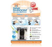 SinkShroom Chrome Edition Revolutionary Bathroom Sink Drain Protector Hair Catcher Strainer Snare Black