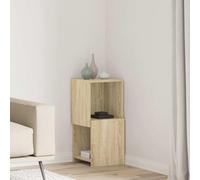 Sinkzol Armario esquinero de roble Sonoma de madera de 30,5 x 30 x 65 cm con 2 estantes, armario de almacenamiento para pasillo, oficina, sótano, garaje, armario multiusos organizador para archivos