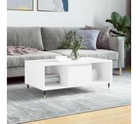 Sinkzol Mesa de centro blanca 90 x 50 x 36,5 cm de material de madera con espacio de almacenamiento para salón, mesa auxiliar, mesa decorativa, consola, muebles para el hogar, banco, sofá, sillones