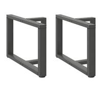 Sinkzol Patas de mesa de café en forma de T, 2 unidades, acero con recubrimiento en polvo, color antracita, 60 x 25 x (42-43) cm, con pies niveladores ajustables para mesa de café, mesa auxiliar, mesa
