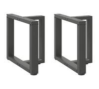 Sinkzol Patas de mesa de café en forma de T, 2 unidades, color antracita de acero pulverizado, 50 x 25 x 42 - 43 cm, con patas niveladoras ajustables para mesa de café, mesa auxiliar, mesa de comedor