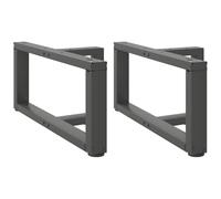 Sinkzol Patas de mesa de café en forma de T, 2 unidades, color antracita de acero pulverizado, 70 x 25 x (30 - 31) cm, con patas niveladoras ajustables para mesa de café y mesa auxiliar, incluye