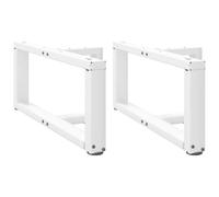 Sinkzol Patas de mesa de café en forma de T, 2 unidades, color blanco, de acero pulverizado, 70 x 25 x (30 - 31) cm, con pies niveladores ajustables para mesa de café y mesa auxiliar, montaje y