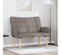 Sinkzol Sofá de dos plazas color topo 115 x 61 x 87 cm de tela con patas de madera para salón y dormitorio, cómodo y duradero para interiores modernos