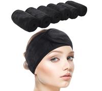 SINLAND Diadema de spa para mujer, ultra suave, ajustable, banda de maquillaje con cinta mágica, envoltura elástica para la cabeza para baño, ducha, máscara facial, yoga