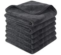 SINLAND Toallas de Microfibra para Secado de Coche, Ultra absorbentes, para Limpieza de Coche, 380 g/m², 16 x 24 Pulgadas, Paquete de 6 Unidades, Color Gris