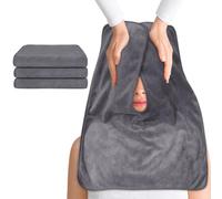 SINLAND Toallas faciales de microfibra para esteticistas, paño facial suave con diseño dividido, toallas de spa para masaje facial de vapor y limpieza, color gris