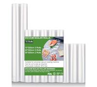 SinLaw Bolsas Envasar al Vacio Alimentos, 10 Rollos Bolsas Vacio Alimentos 15/20/30x300 cm, BPA Free, Bolsas de Film de Vacío para Todas Las Envasadoras al Vacío