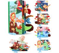 SinLaw Libros de Tela para Bebes, Libro de Juguetes Aprendizaje y Educativo,Libro Bebe Interactivo (Forest)