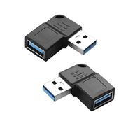 SinLoon Adaptador de ángulo USB 3.0, paquete de 2 adaptadores de izquierda y derecha de 90 grados a hembra, 5 Gbps de transferencia de datos, compatible con PC, portátil, memoria USB, impresora y más
