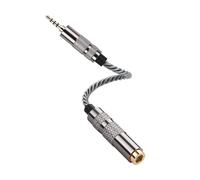 SinLoon Cable adaptador de audio equilibrado de 4,4 mm hembra a 2,5 mm, cable trenzado OFC chapado en oro, convertidor equilibrado para amplificador de auriculares DAP HiFi (gris frío)