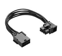 SinLoon Cable de extensión PCIE de 8 pines hembra a macho en ángulo recto PCIE Express cable adaptador de corriente para tarjeta gráfica 18AWG 15 cm (izquierda)