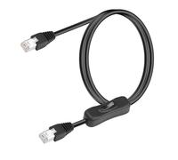 SinLoon Cable Ethernet Cat6 de 3.3 pies con interruptor de encendido/apagado 304, cable de red de Internet RJ45 macho a macho, alta velocidad, compatible con PC, laptop, router, interruptor