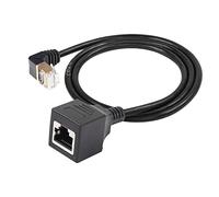 SinLoon Cable Ethernet RJ45 Cat8, cable de red Cat8 de alta velocidad macho a hembra de 90 grados, cable de conexión SFTP de 40 Gbps 2000 Mhz para servidor de módem de enrutador (UP)