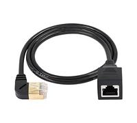 SinLoon Cable Ethernet RJ45 Cat8, cable de red Cat8 de alta velocidad macho a hembra de 90 grados, cable de conexión SFTP de 40 Gbps 2000 Mhz para servidor de módem de enrutador (Left)